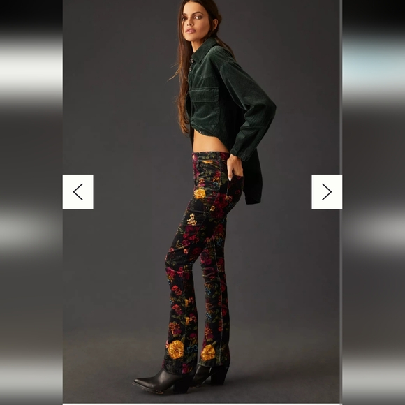 Pilcro Denim - Pilcro Midrise Velvet Floral Skinny Jeans